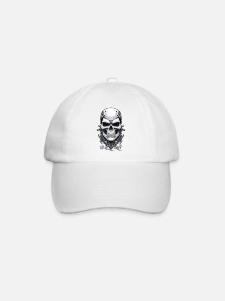 Totenkopf B.C Kunst - Baseballkappe - Weiß/Weiß