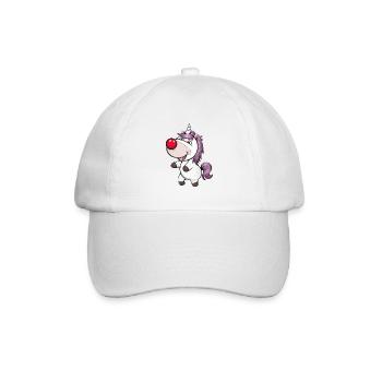 Einhorn Red Nose - Baseballkappe - Weiß/Weiß - Vorne