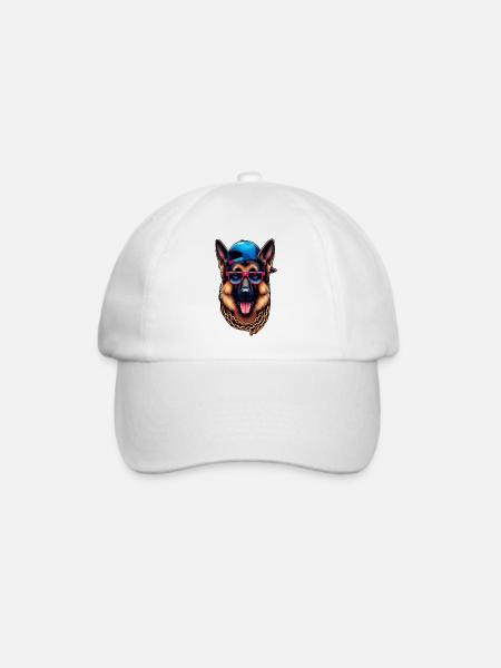 Deutscher Schäferhund Der Rapper - Baseballkappe - Weiß/Weiß