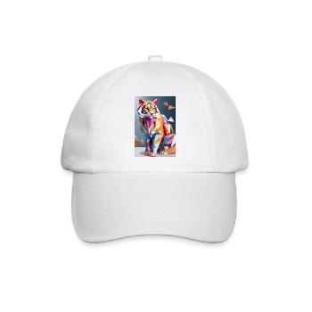 Royal Stripes: Majestätischer Tiger entfesselt - Baseballkappe - Weiß/Weiß - Vorne