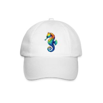 Seepferdchen - Baseballkappe - Weiß/Weiß - Vorne