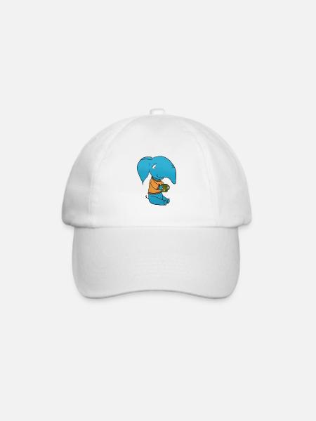 Elefant Tee - Baseballkappe - Weiß/Weiß