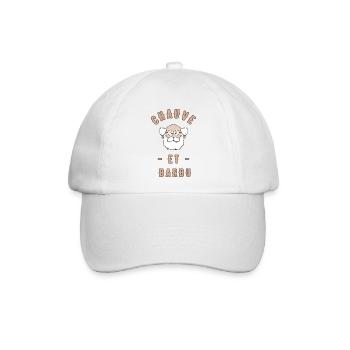 Glatze und bärtig - Baseballkappe - Weiß/Weiß - Vorne