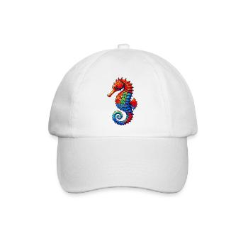 Seepferdchen - Baseballkappe - Weiß/Weiß - Vorne