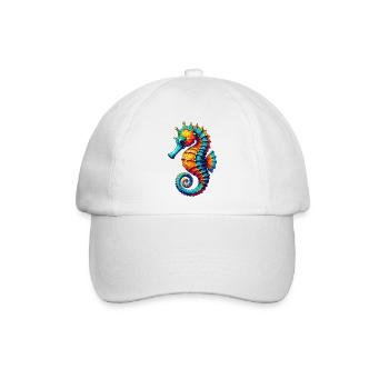 Seepferdchen - Baseballkappe - Weiß/Weiß - Vorne