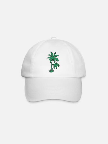 Palme - Baseballkappe - Weiß/Weiß