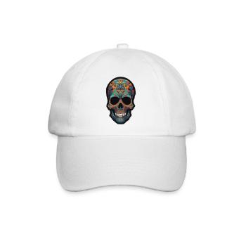 Trendiges Skull-Design - Baseballkappe - Weiß/Weiß - Vorne