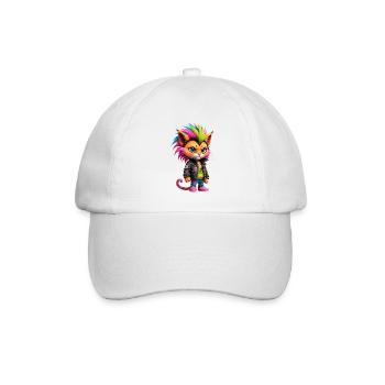 Punk Cat - Baseballkappe - Weiß/Weiß - Vorne