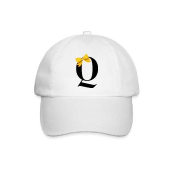 Buchstabe q gelbe Schleife - Baseballkappe - Weiß/Weiß - Vorne