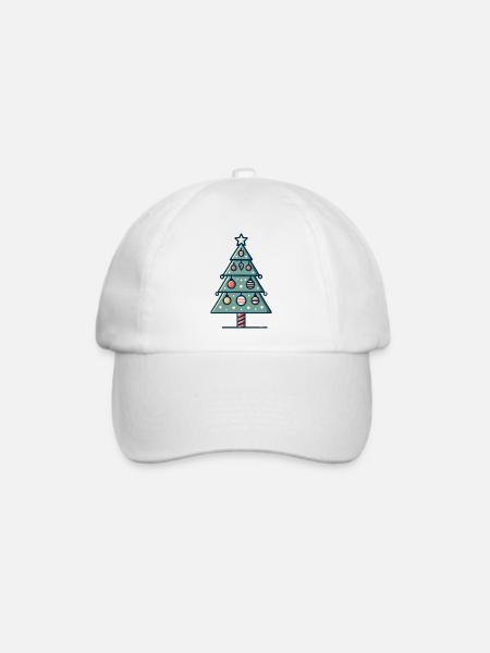 Tannenbaum geschmückt - Baseballkappe - Weiß/Weiß