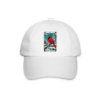 Weihnachten Roter Kardinal - Baseballkappe - Weiß/Weiß - Vorne