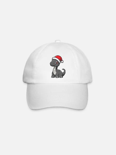 Dinosaurier brontosaurus Weihnachten Niedlich - Baseballkappe - Weiß/Weiß