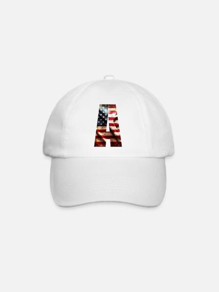 Flagge Amerika - Baseballkappe - Weiß/Weiß