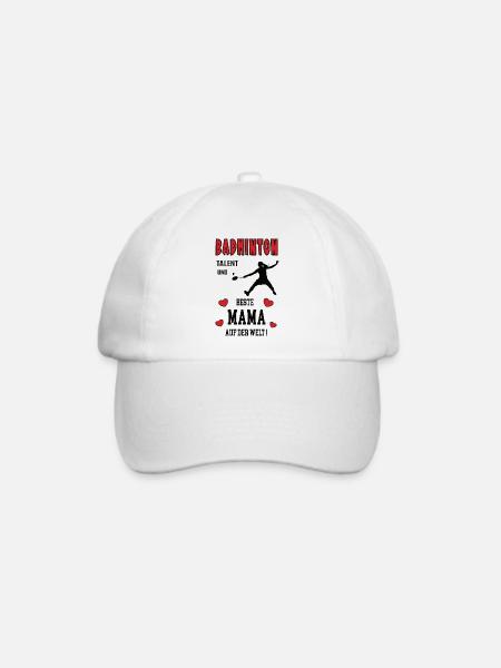 Badminton Spielerin Mama Badmintonerin Mutter Frau - Baseballkappe - Weiß/Weiß