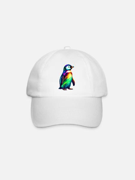 Pinguin - Baseballkappe - Weiß/Weiß