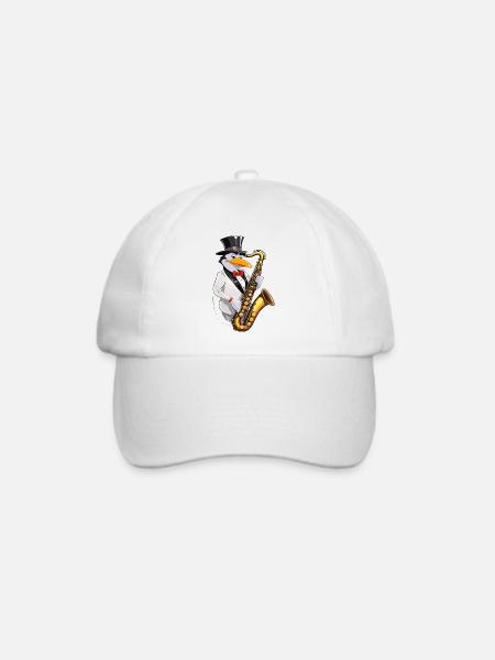 Jazzy Pinguin - Baseballkappe - Weiß/Weiß