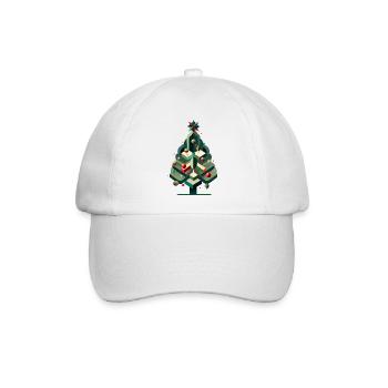 Moderner Weihnachtsbaum – Eleganz für die Festtage - Baseballkappe - Weiß/Weiß - Vorne