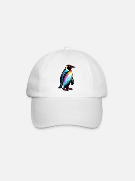 Pinguin - Baseballkappe - Weiß/Weiß
