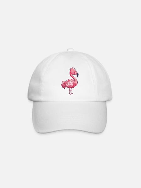 Flamingo Comic - Baseballkappe - Weiß/Weiß