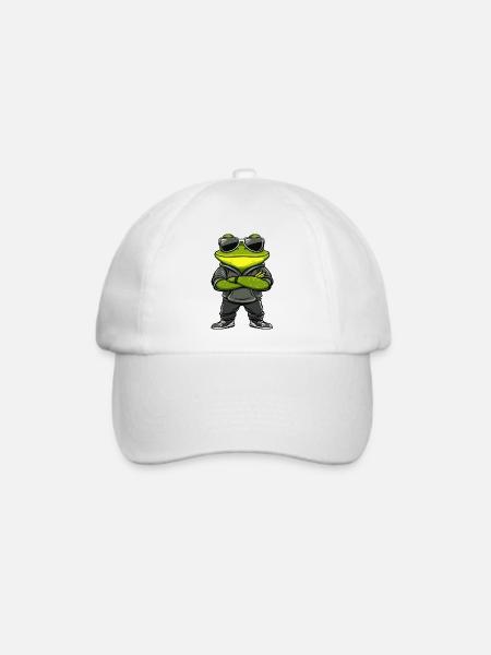 Frosch Comic Cool - Baseballkappe - Weiß/Weiß
