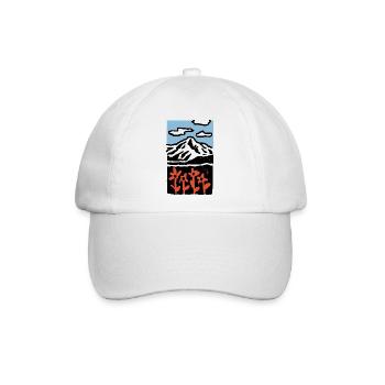 Berge Landschaft Blumen Abstrakt - Baseballkappe - Weiß/Weiß - Vorne