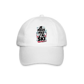 Ich kann nicht, ich habe SKI - Baseballkappe - Weiß/Weiß - Vorne