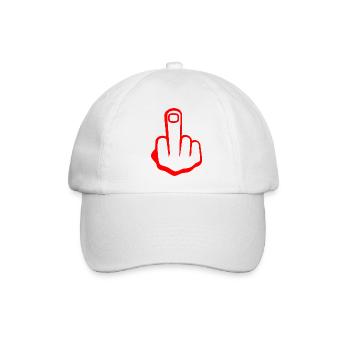 Mittelfinger - Baseballkappe - Weiß/Weiß - Vorne