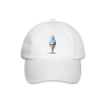 Kühl und erfrischend - Blue Cream Cone - Baseballkappe - Weiß/Weiß - Vorne