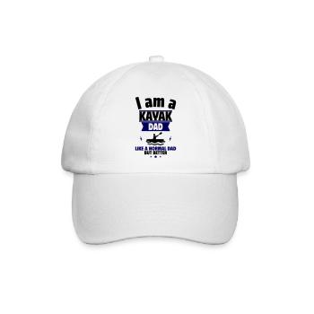 Ich bin ein Papa Kajakfahrer: Vatertagsgeschenk - Baseballkappe - Weiß/Weiß - Vorne