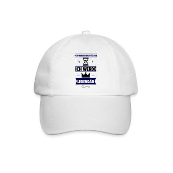 Originelles Geburtstagsgeschenk:Ich werde legendär - Baseballkappe - Weiß/Weiß - Vorne
