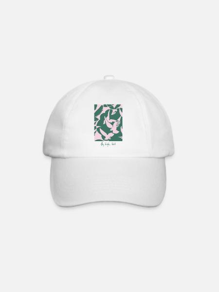 Fly High, Bird – Elegantes Vogel-Design - Baseballkappe - Weiß/Weiß