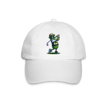 Lustiger Golfgurkenschwung Mit Stil Und Humor - Baseballkappe - Weiß/Weiß - Vorne