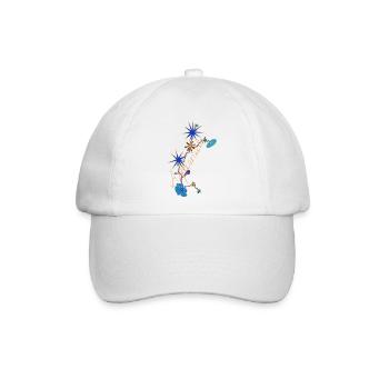Aquarius – Magische Sternzeichen und Blumen - Baseballkappe - Weiß/Weiß - Vorne