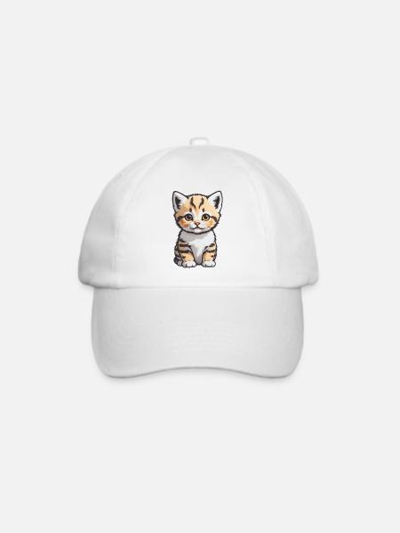 Cute Cat - Pet Cat Design - Baseballkappe - Weiß/Weiß