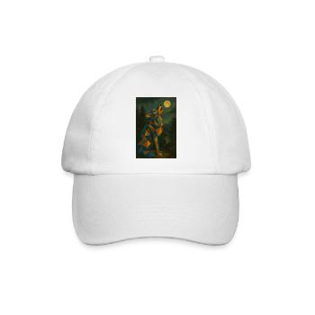Wolf heult Mond an - Baseballkappe - Weiß/Weiß - Vorne