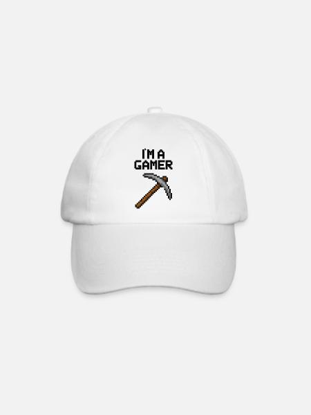 spitzhacke pixel gamer - Baseballkappe - Weiß/Weiß