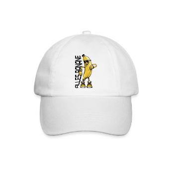 Lustiger Bananen-Charakter mit Sonnenbrille - Baseballkappe - Weiß/Weiß - Vorne