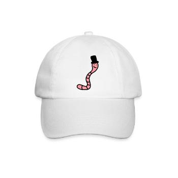 Kurt der Regenwurm / Tier / Merch / Cute / Funny - Baseballkappe - Weiß/Weiß - Vorne