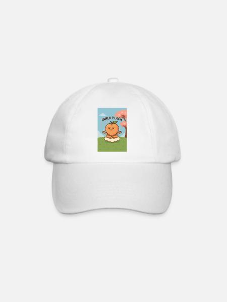 Innerer Pfirsich - Baseballkappe - Weiß/Weiß