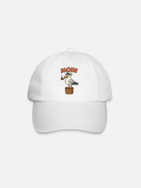 Moin Möwe - Baseballkappe - Weiß/Weiß