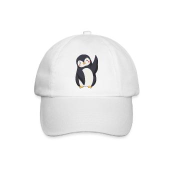 Pinguin - Baseballkappe - Weiß/Weiß - Vorne