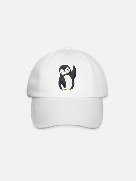 Pinguin - Baseballkappe - Weiß/Weiß