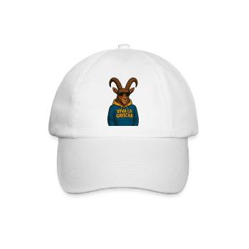 viva la grischa steinbock - Baseballkappe - Weiß/Weiß - Vorne