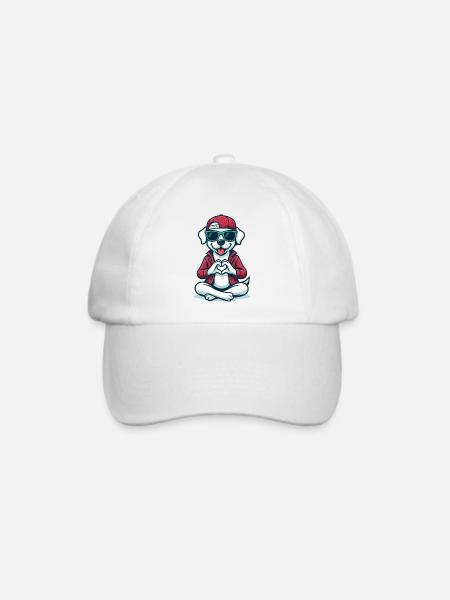Love Dog Vibes - Baseballkappe - Weiß/Weiß