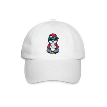 Cool Penguin Love - Baseballkappe - Weiß/Weiß - Vorne