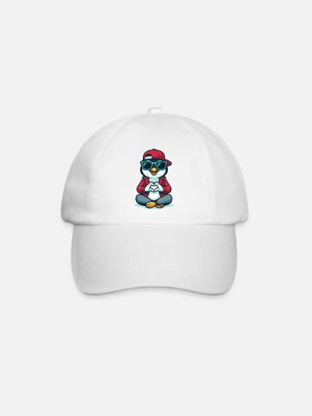 Cool Penguin Love - Baseballkappe - Weiß/Weiß