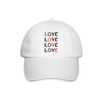 Love / Liebe - Baseballkappe - Weiß/Weiß - Vorne