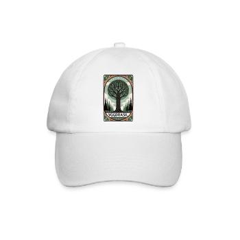 Yggdrasil Nordisches Tarotkarten-Design - Baseballkappe - Weiß/Weiß - Vorne