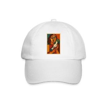 Peaceful Soul – Kubismus trifft Retro-Kunst - Baseballkappe - Weiß/Weiß - Vorne