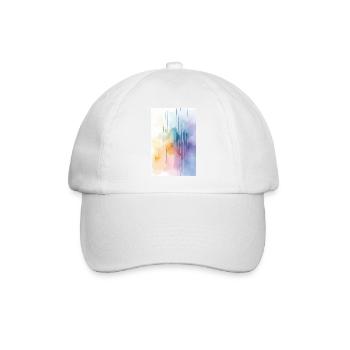 Wasserfarben abstrakt, Aquarell-Kunst farbig - Baseballkappe - Weiß/Weiß - Vorne